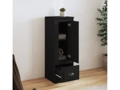 Aparador alto madera contrachapada negro 36x35,5x103,5 cm ES18648