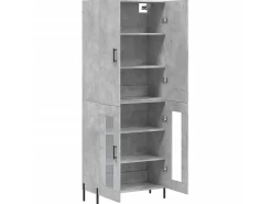 Aparador alto madera contrachapada gris hormigón 69,5x34x180 cm ES41712