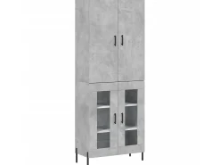 Aparador alto madera contrachapada gris hormigón 69,5x34x180 cm ES41712