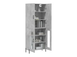 Aparador alto madera contrachapada gris hormigón 69,5x34x180 cm ES41712