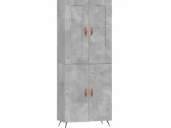 Aparador alto madera contrachapada gris hormigón 69,5x34x180 cm ES98372