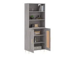 Aparador alto madera contrachapada gris sonoma 69,5x34x180 cm ES78731