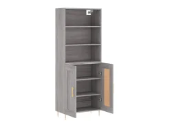 Aparador alto madera contrachapada gris sonoma 69,5x34x180 cm ES78731