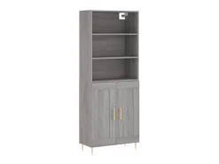 Aparador alto madera contrachapada gris sonoma 69,5x34x180 cm ES78731