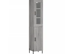 Aparador alto madera contrachapada gris Sonoma 34,5x34x180 cm ES34377