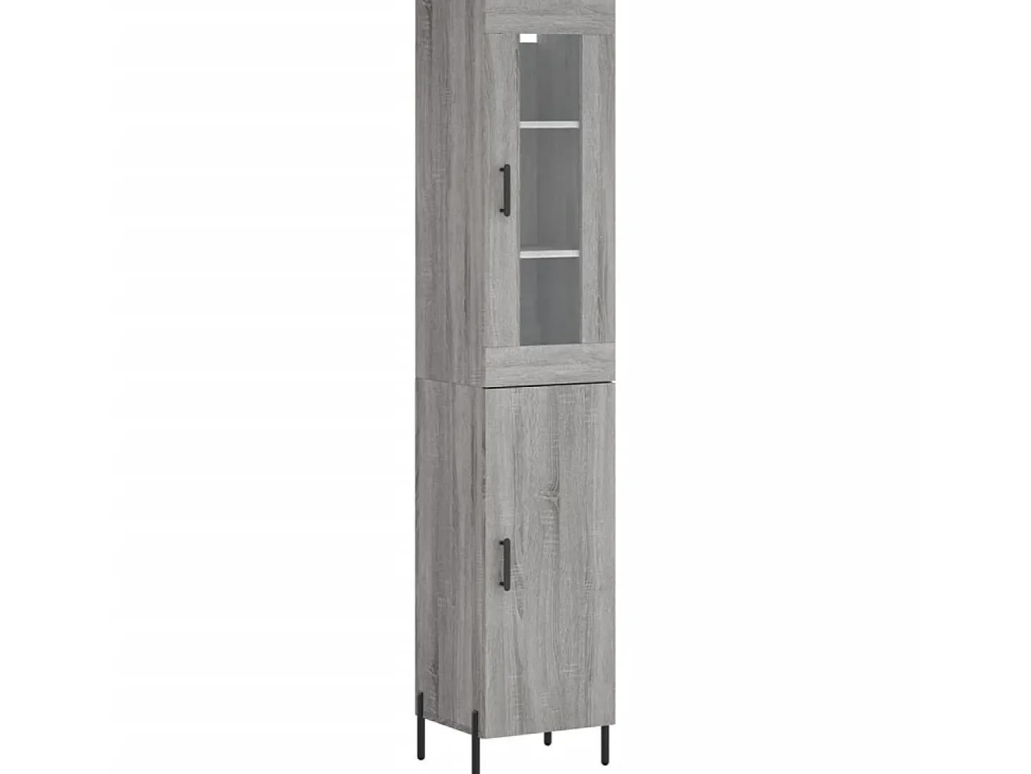 Aparador alto madera contrachapada gris Sonoma 34,5x34x180 cm ES34377
