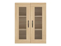 Aparador alto madera contrachapada color roble 69,5x34x180 cm