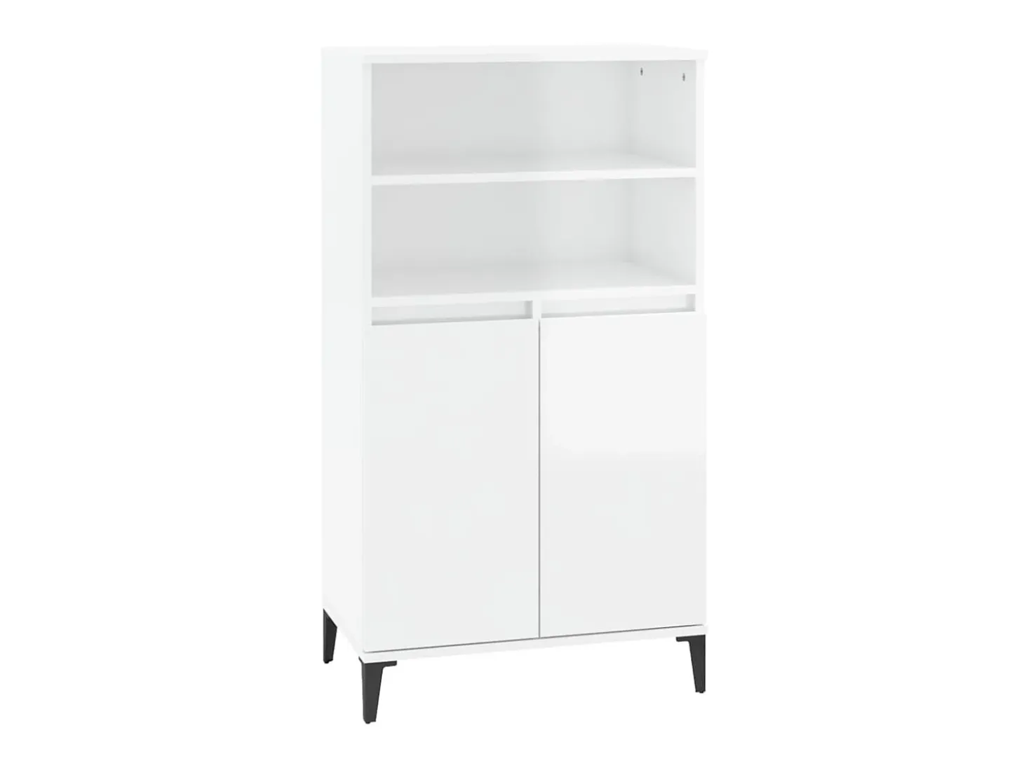 Aparador alto madera contrachapada blanco brillo 60x36x110 cm ES29488