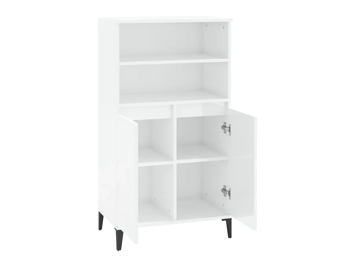 Aparador alto madera contrachapada blanco brillo 60x36x110 cm ES29488
