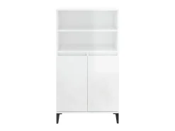Aparador alto madera contrachapada blanco brillo 60x36x110 cm ES29488