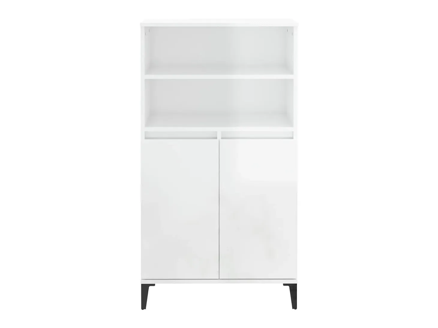 Aparador alto madera contrachapada blanco brillo 60x36x110 cm ES29488