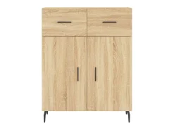 Aparador alto madera contrachapada color roble 69,5x34x180 cm
