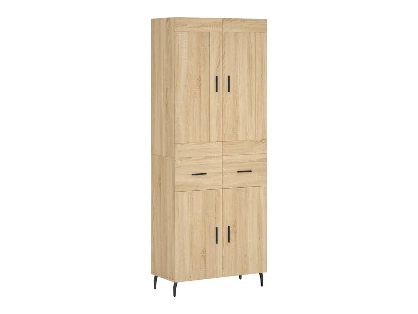 Aparador alto madera contrachapada color roble 69,5x34x180 cm