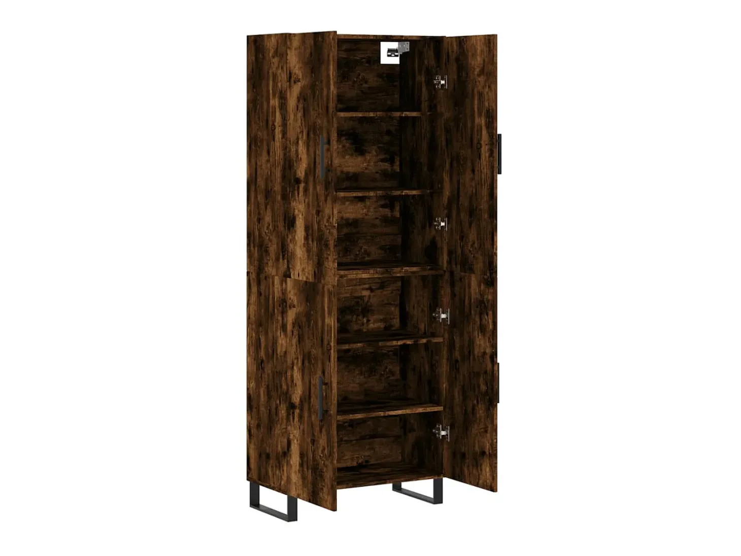 Aparador alto madera contrachapada roble ahumado 69,5x34x180 cm ES98454