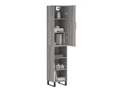 Aparador alto madera contrachapada gris Sonoma 34,5x34x180 cm ES17105