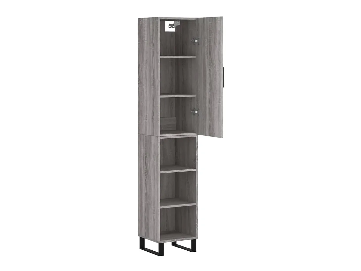 Aparador alto madera contrachapada gris Sonoma 34,5x34x180 cm ES17105