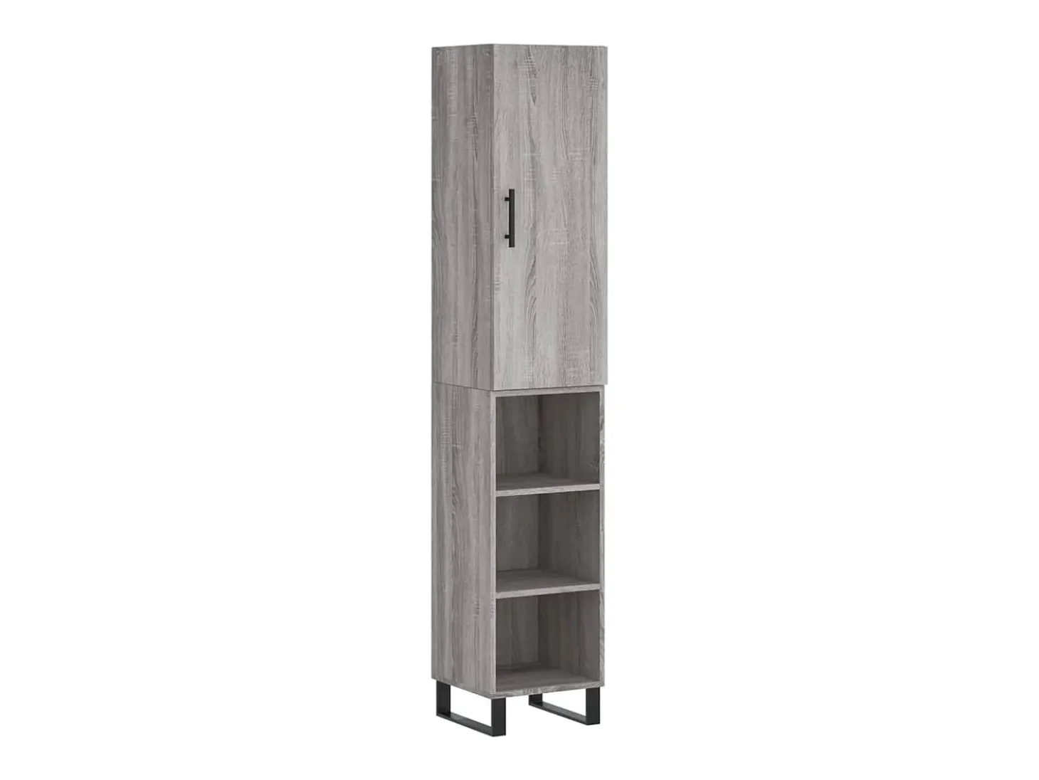 Aparador alto madera contrachapada gris Sonoma 34,5x34x180 cm ES17105