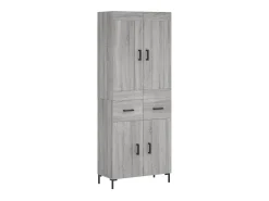 Aparador alto madera contrachapada gris sonoma 69,5x34x180 cm ES28695