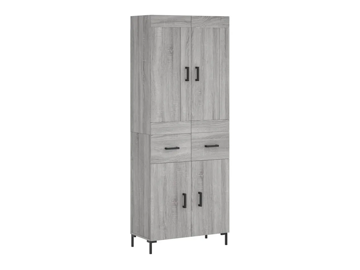 Aparador alto madera contrachapada gris sonoma 69,5x34x180 cm ES28695