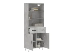 Aparador alto madera contrachapada gris hormigón 69,5x34x180 cm ES67150