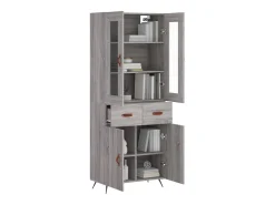 Aparador alto madera contrachapada gris sonoma 69,5x34x180 cm