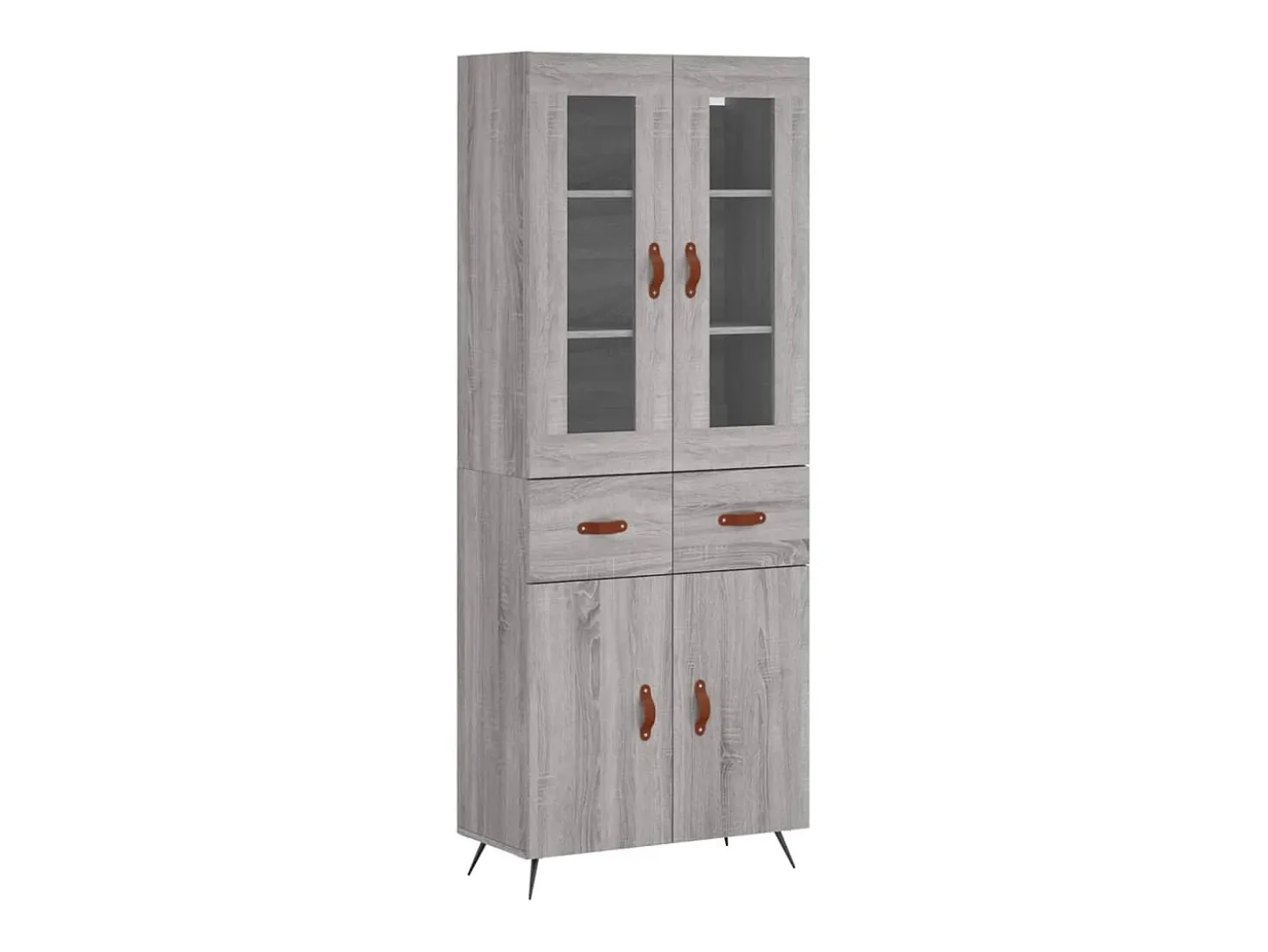 Aparador alto madera contrachapada gris sonoma 69,5x34x180 cm