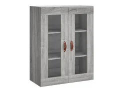 Aparador alto madera contrachapada gris sonoma 69,5x34x180 cm
