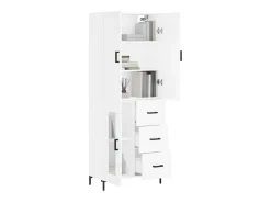 Aparador alto madera contrachapada blanco 69,5x34x180 cm ES95078