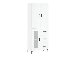 Aparador alto madera contrachapada blanco 69,5x34x180 cm ES95078