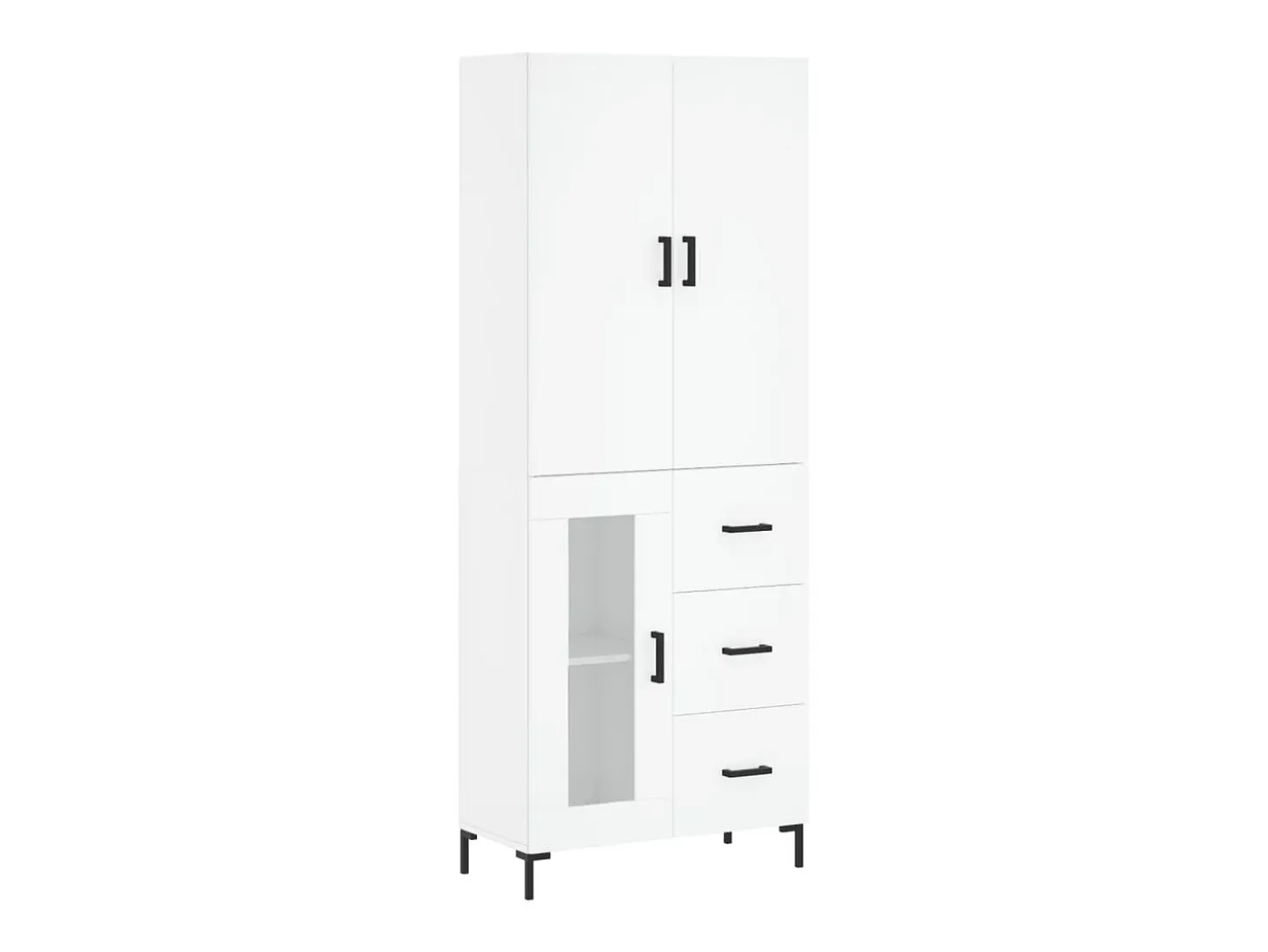 Aparador alto madera contrachapada blanco 69,5x34x180 cm ES95078