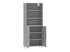 Aparador alto madera contrachapada gris sonoma 69,5x34x180 cm