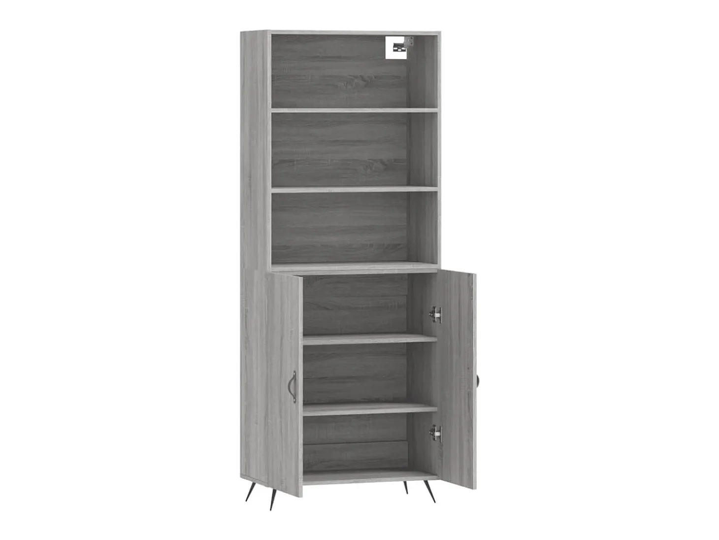 Aparador alto madera contrachapada gris sonoma 69,5x34x180 cm
