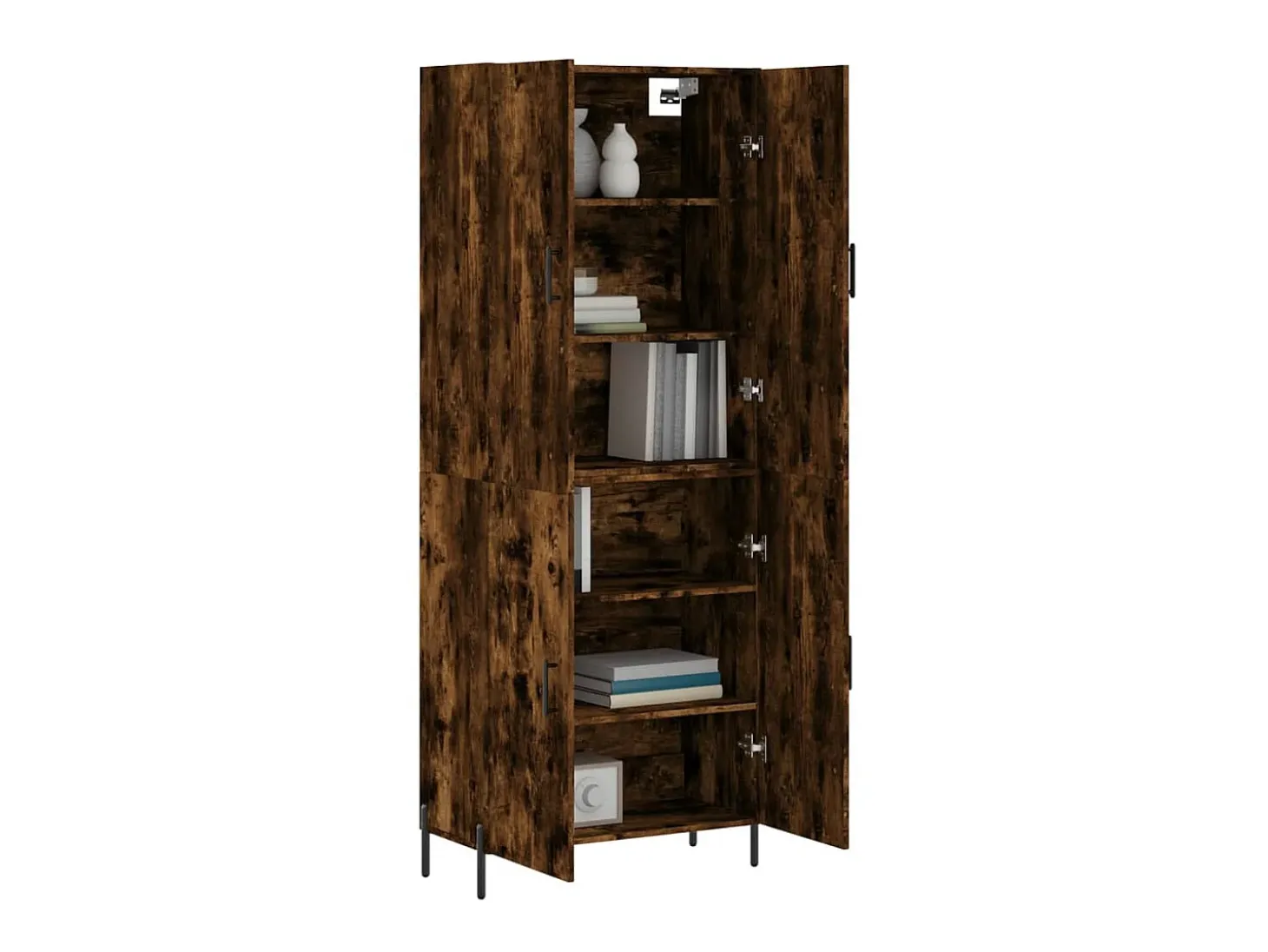 Aparador alto madera contrachapada roble ahumado 69,5x34x180 cm ES54734
