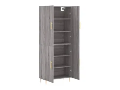 Aparador alto madera contrachapada gris sonoma 69,5x34x180 cm ES23088