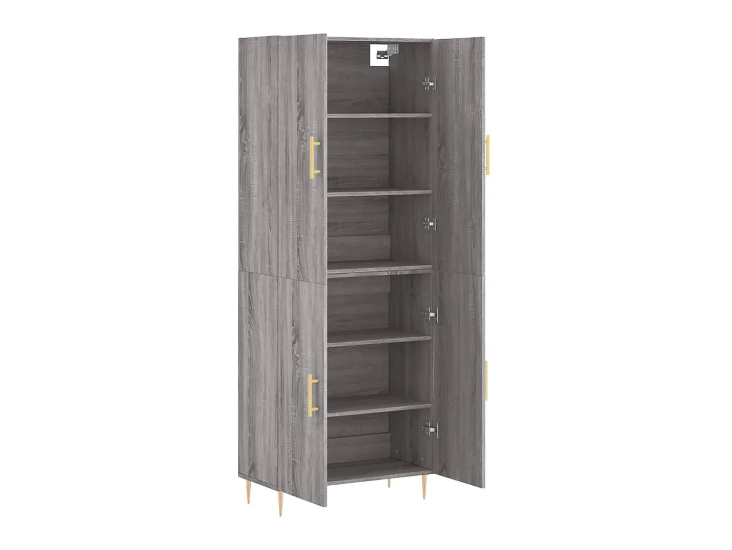 Aparador alto madera contrachapada gris sonoma 69,5x34x180 cm ES23088
