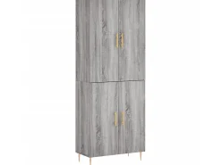 Aparador alto madera contrachapada gris sonoma 69,5x34x180 cm ES23088