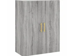 Aparador alto madera contrachapada gris sonoma 69,5x34x180 cm ES23088