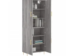Aparador alto madera contrachapada gris sonoma 69,5x34x180 cm ES23088