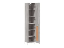 Aparador alto madera contrachapada gris Sonoma 34,5x34x180 cm ES72154