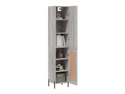 Aparador alto madera contrachapada gris Sonoma 34,5x34x180 cm ES72154