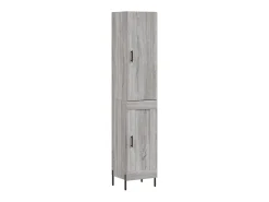 Aparador alto madera contrachapada gris Sonoma 34,5x34x180 cm ES72154