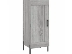 Aparador alto madera contrachapada gris Sonoma 34,5x34x180 cm ES72154