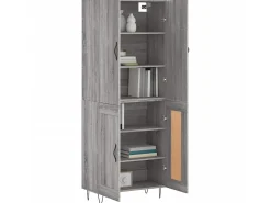 Aparador alto madera contrachapada gris sonoma 69,5x34x180 cm ES85939