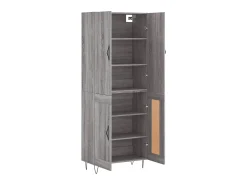 Aparador alto madera contrachapada gris sonoma 69,5x34x180 cm ES85939