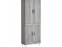 Aparador alto madera contrachapada gris sonoma 69,5x34x180 cm ES85939