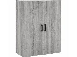 Aparador alto madera contrachapada gris sonoma 69,5x34x180 cm ES98786