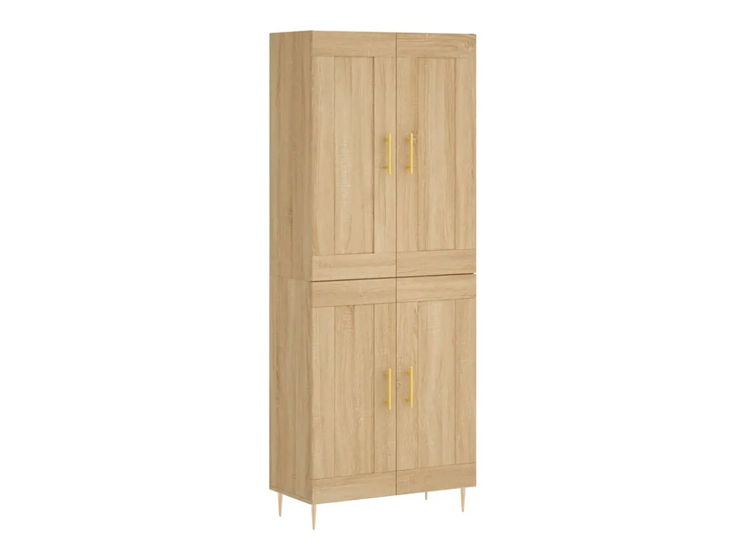Aparador alto madera contrachapada color roble 69,5x34x180 cm