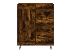 Aparador alto madera contrachapada roble ahumado 69,5x34x180 cm