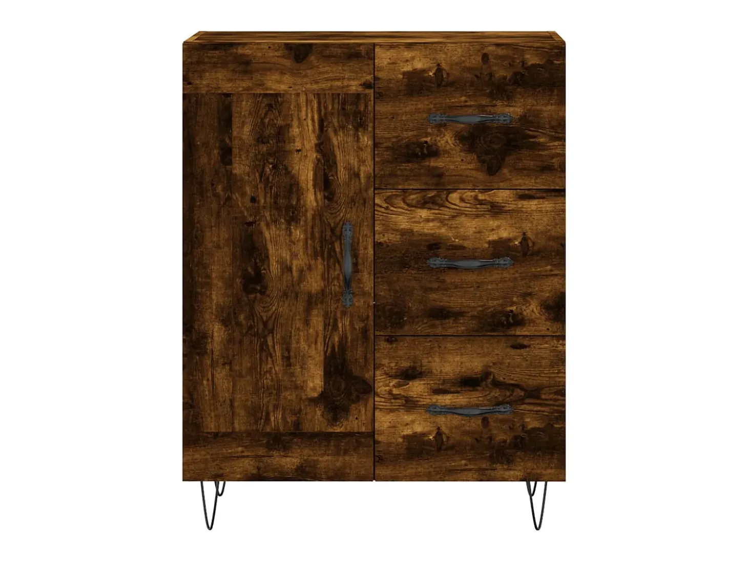 Aparador alto madera contrachapada roble ahumado 69,5x34x180 cm