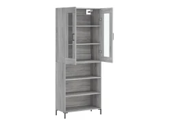 Aparador alto madera contrachapada gris sonoma 69,5x34x180 cm
